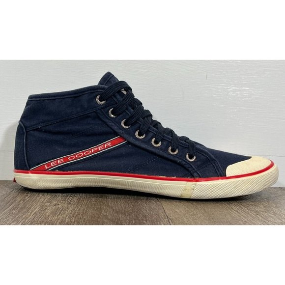 Lee Cooper Originals * UK * M8 / W10 * US 8.5 * Canvas Sneaker * Navy/Red/White - Picture 6 of 15